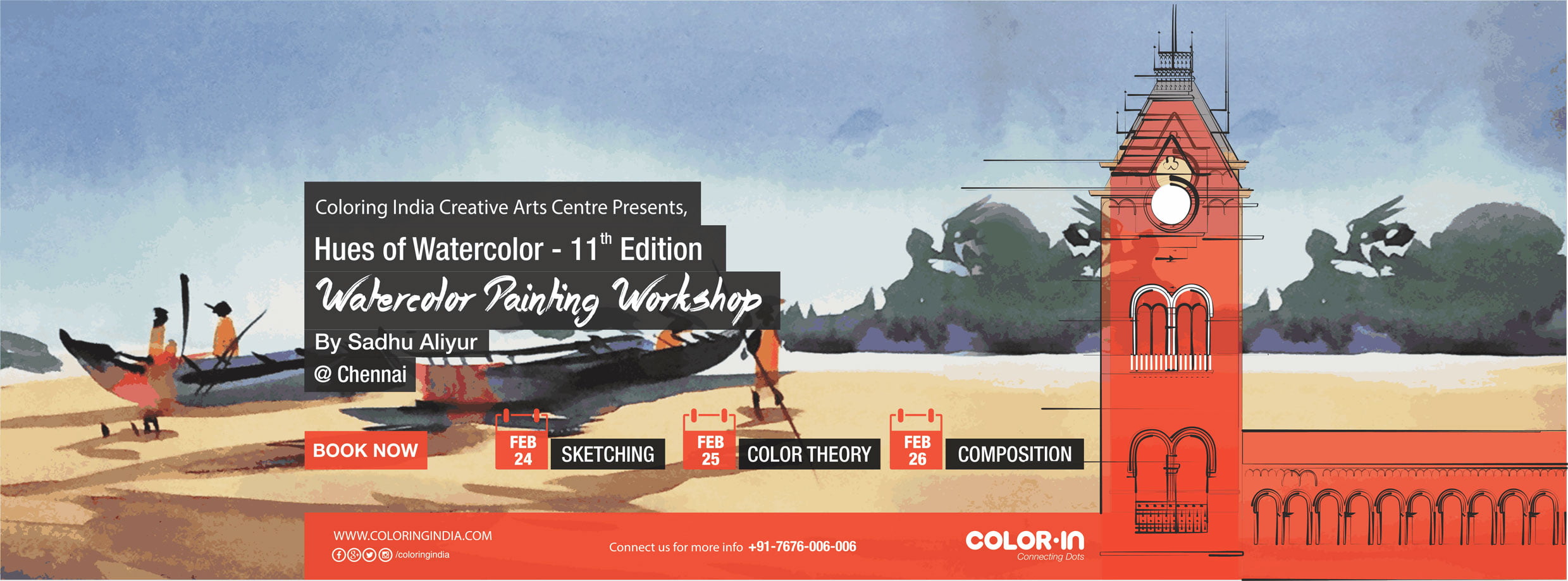 Watercolor painting workshop by Sadhu Aliyur in Chennai 3