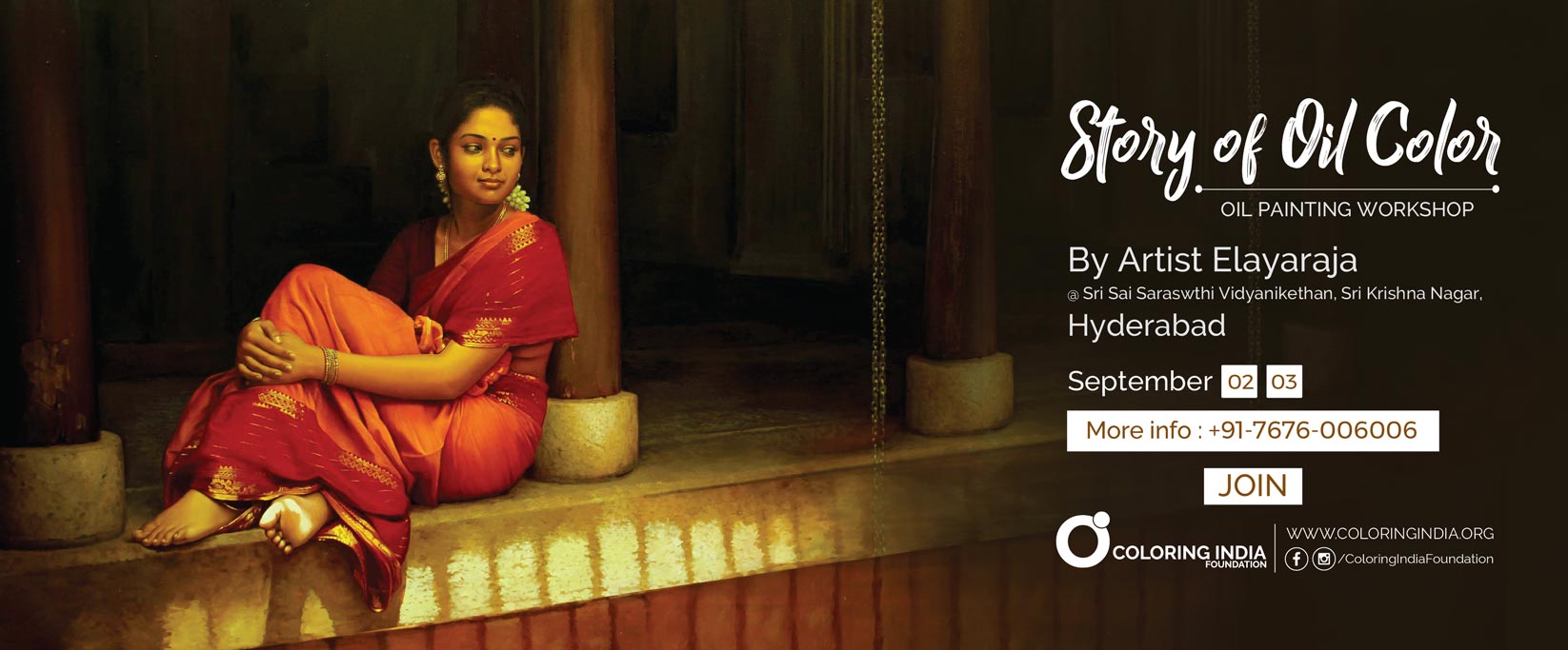 Story of Oil Colors 2 - Oil Painting Workshop in Hyderabad by S.Elayaraja 1