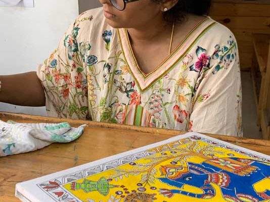 Authentic-Madhubani-Paniting-Classes-in-Bangalore- Madhubani Painting Classes at Pencil and chai